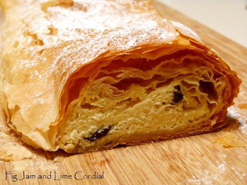 Hungarian Cheese Strudel Fig Jam And Lime Cordial